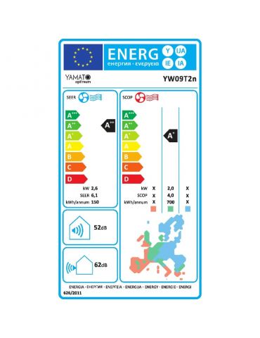 Aer conditionat Yamato Optimum YW09T2N, Gama 2025, 9000 BTU, Clasa A++/A+, Wi-Fi, Inverter, Golden Fin + Kit instalare inclus Ya Aer conditionat Yamato Optimum YW09T2N, Gama 2025, 9000 BTU, Clasa A++/A+, Wi-Fi, Inverter, Golden Fin + Kit instalare inclus Ya
